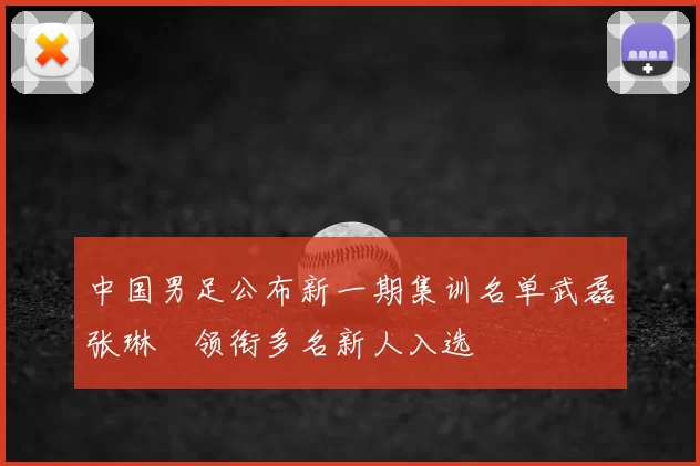 中国男足公布新一期集训名单武磊张琳芃领衔多名新人入选